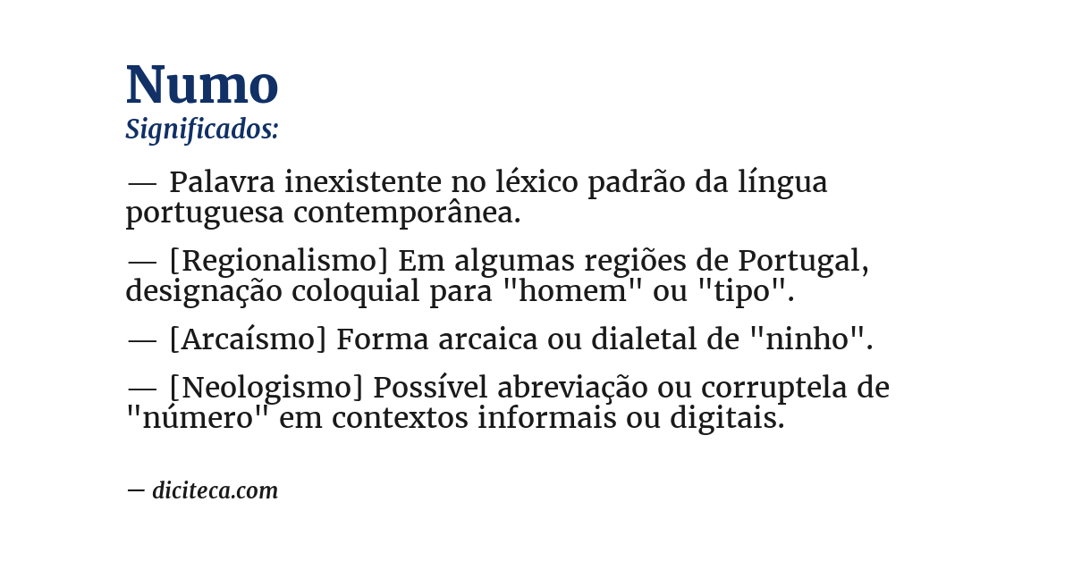 Significado de numo