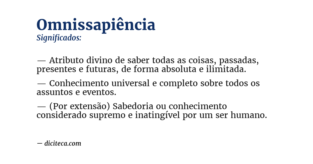 Significado de omnissapiência