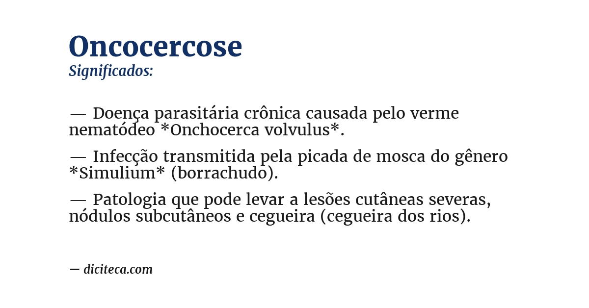 Significado de oncocercose