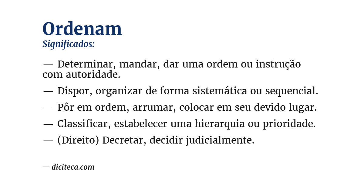 Significado de ordenam