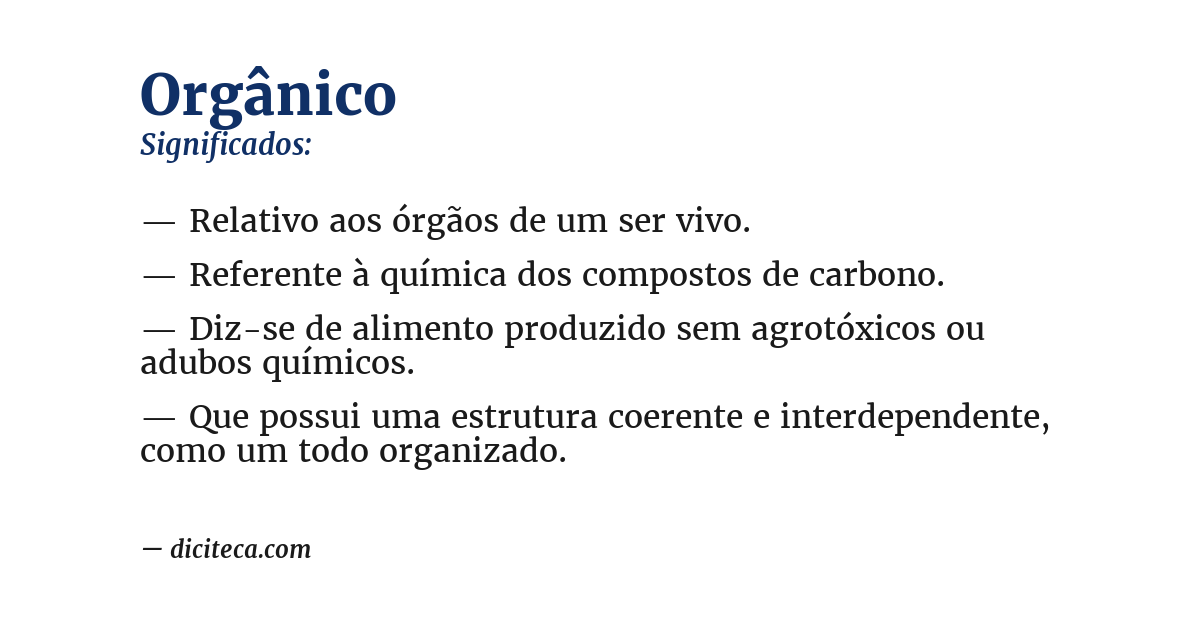 Significado de orgânico