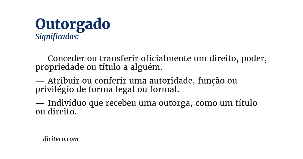 Significado de outorgado