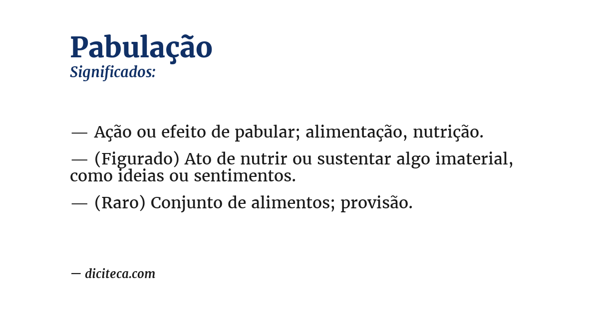 Significado de pabulação