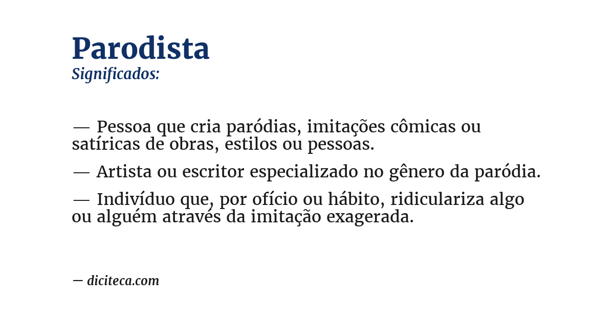 Significado de parodista