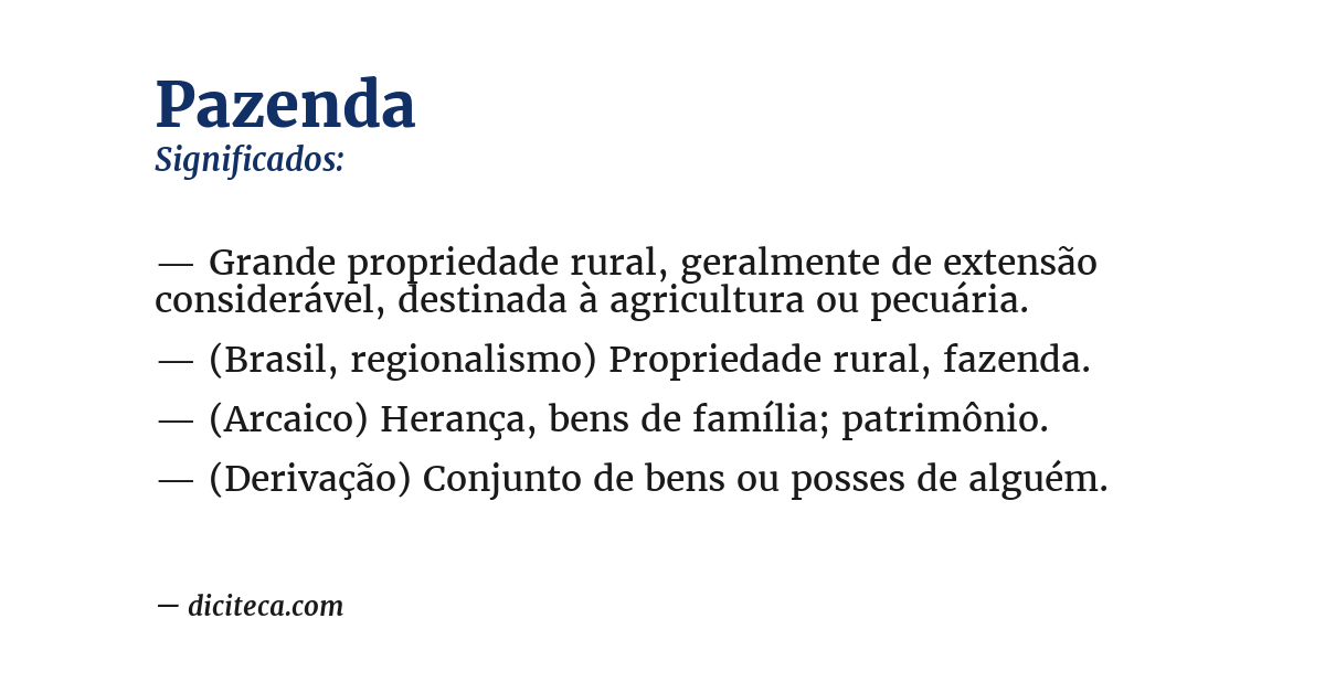 Significado de pazenda