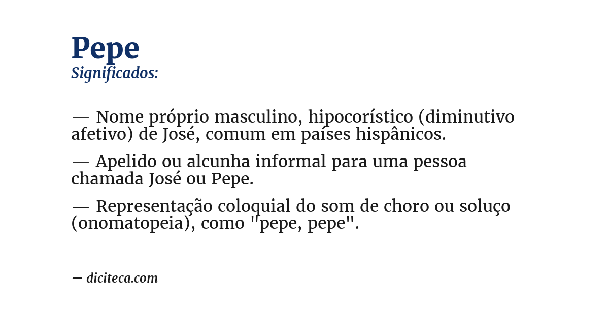 Significado de pepe