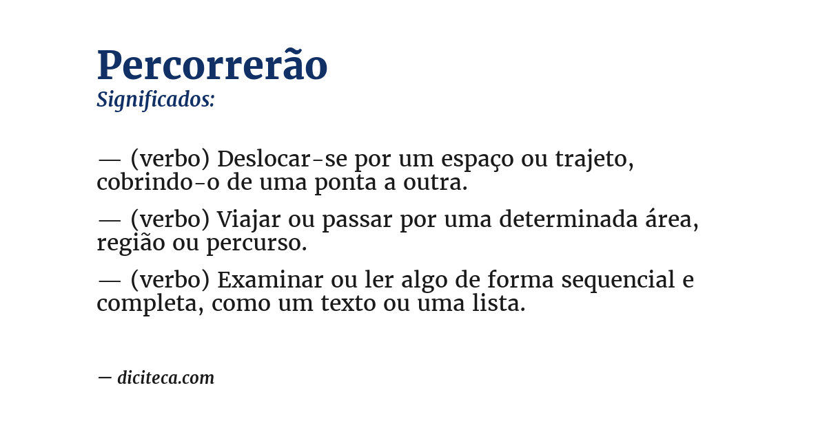 Significado de percorrerão
