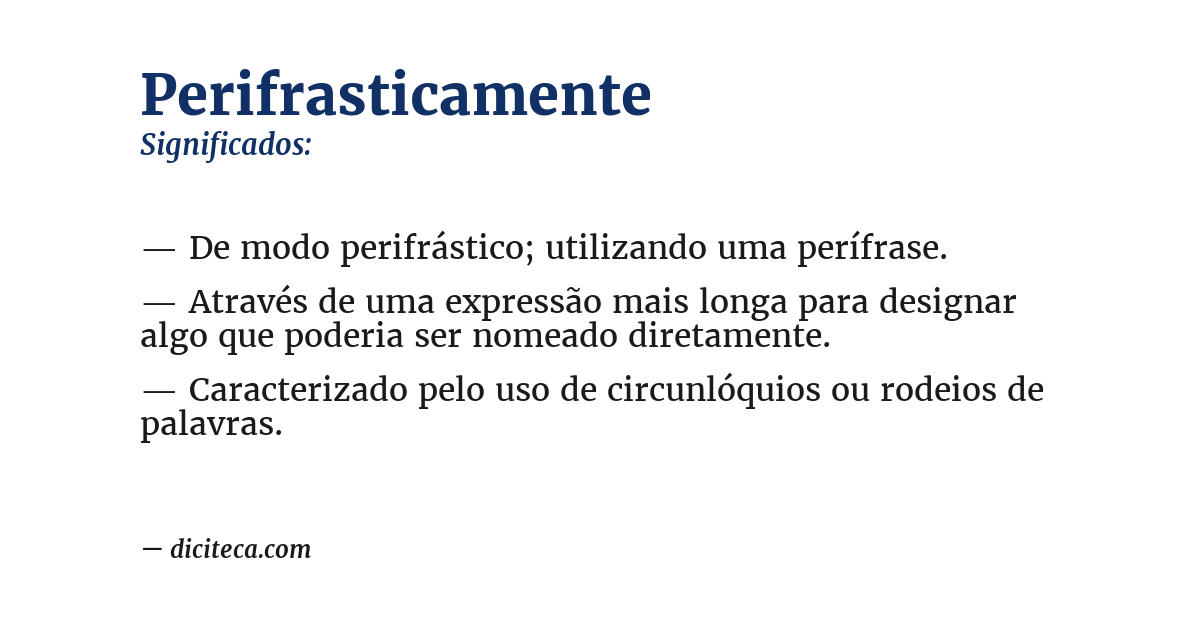 Significado de perifrasticamente