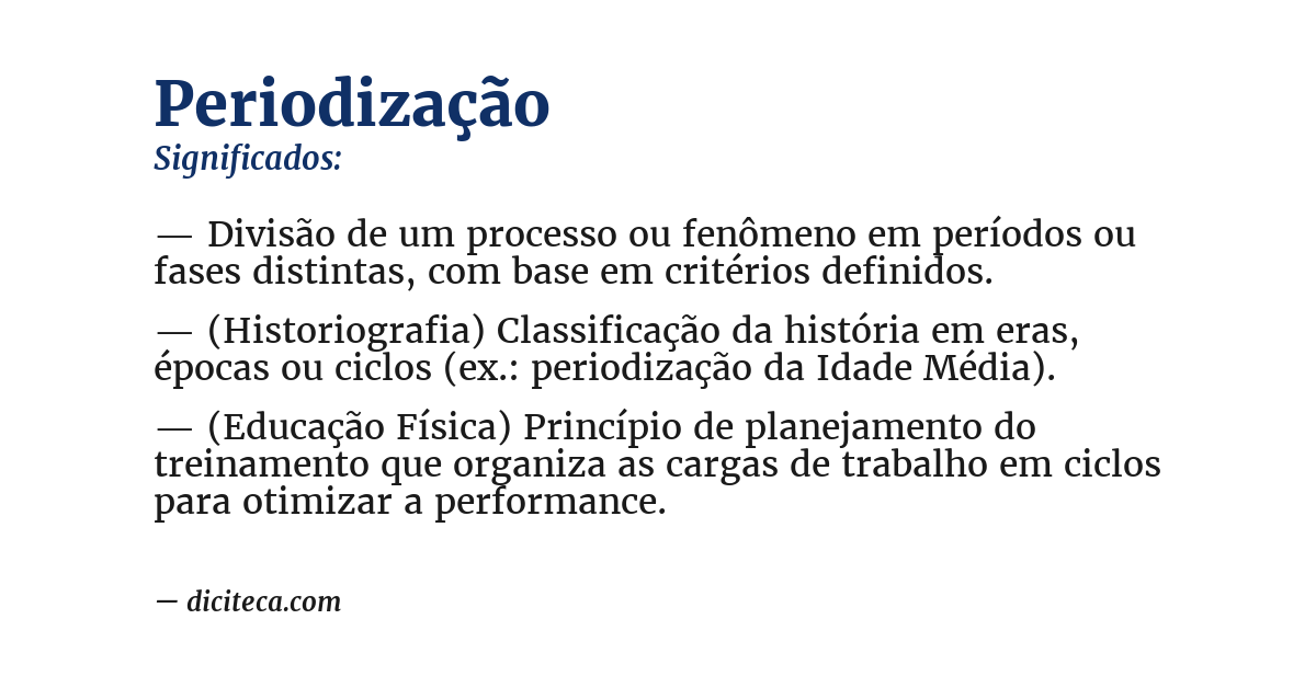 Significado de periodização
