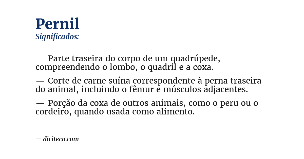 Significado de pernil