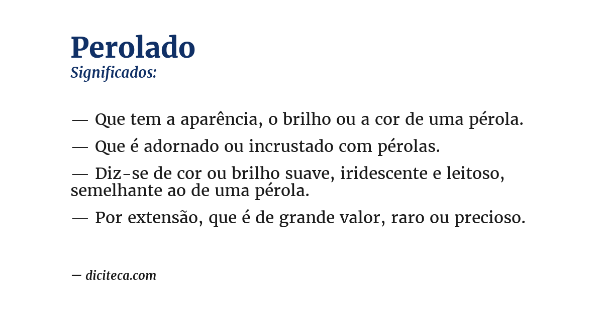 Significado de perolado