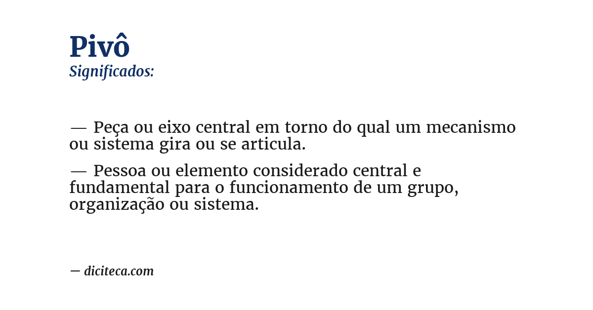 Significado de pivô