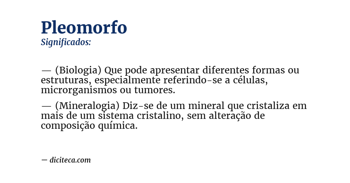 Significado de pleomorfo