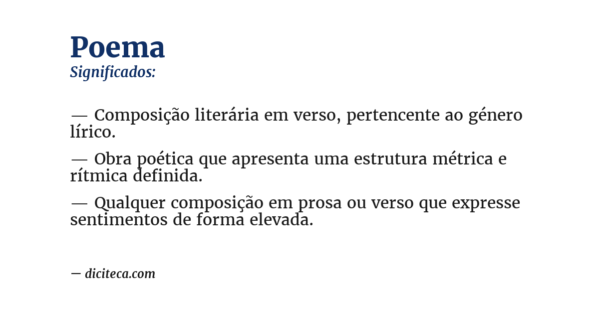 Significado de poema