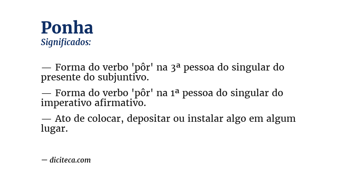 Significado de ponha