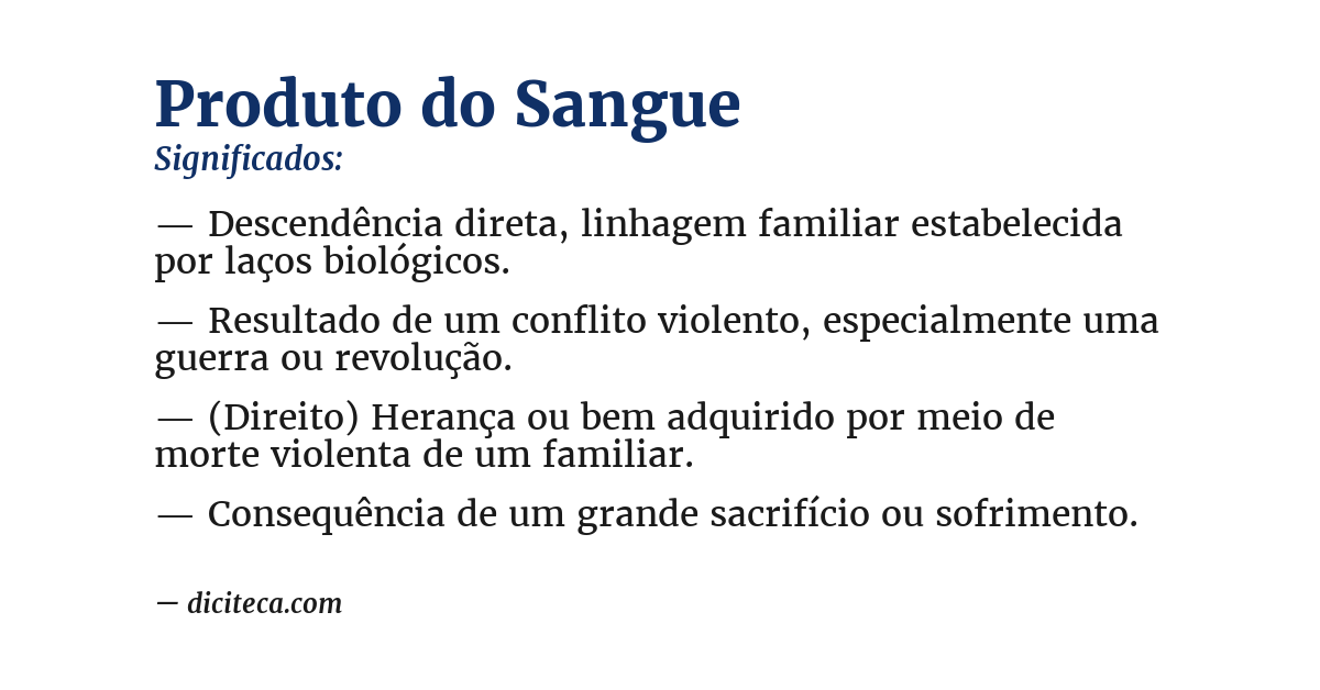 Significado de produto do sangue