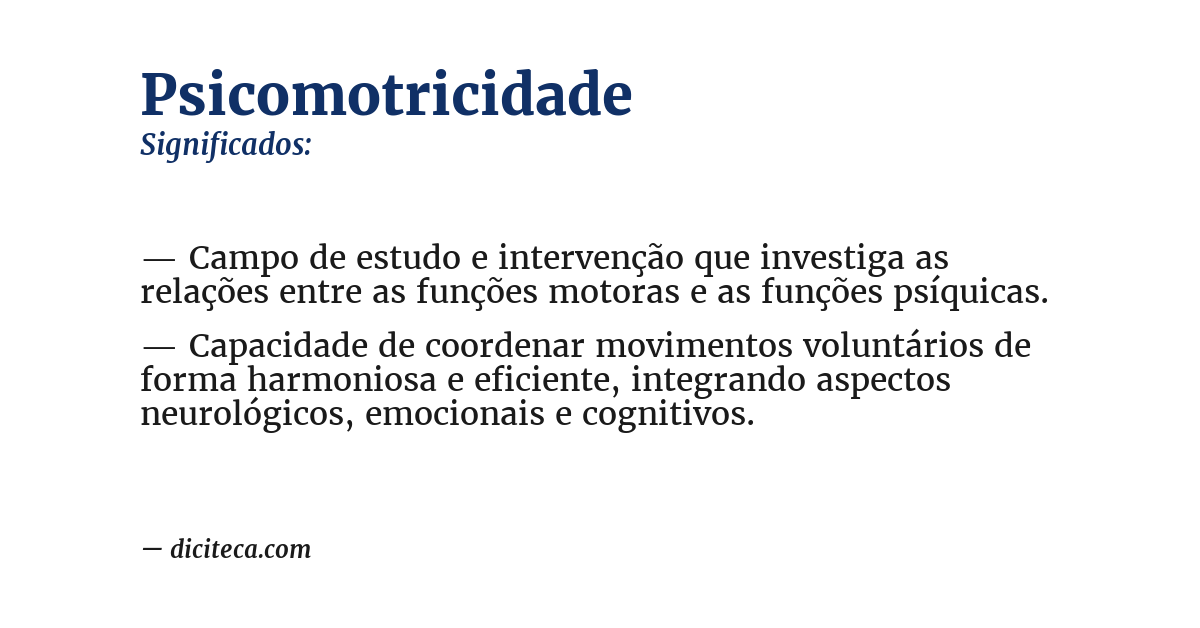 Significado de psicomotricidade
