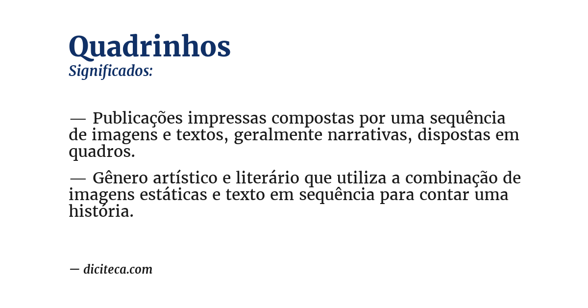 Significado de quadrinhos