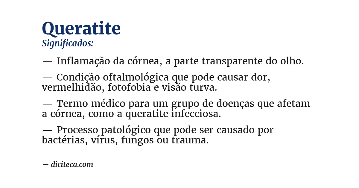 Significado de queratite
