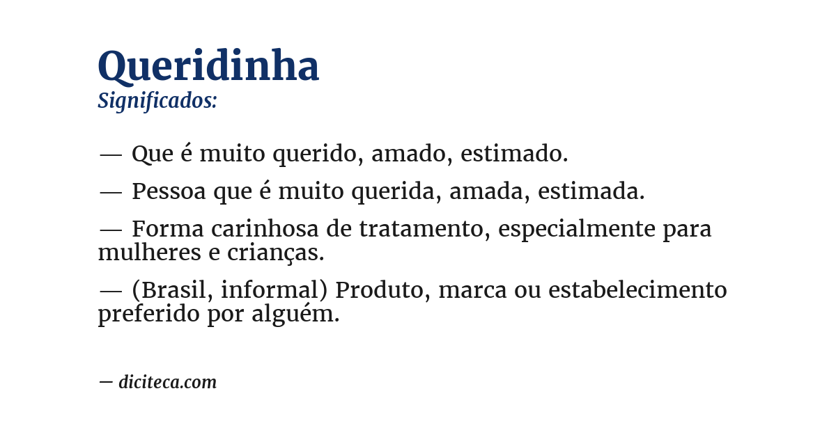 Significado de queridinha