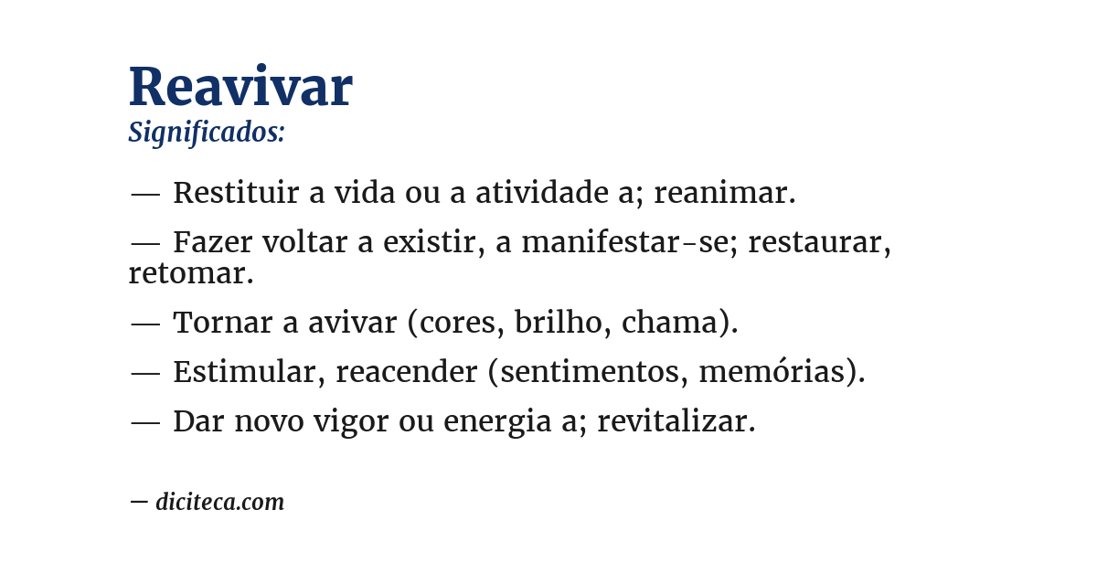 Significado de reavivar