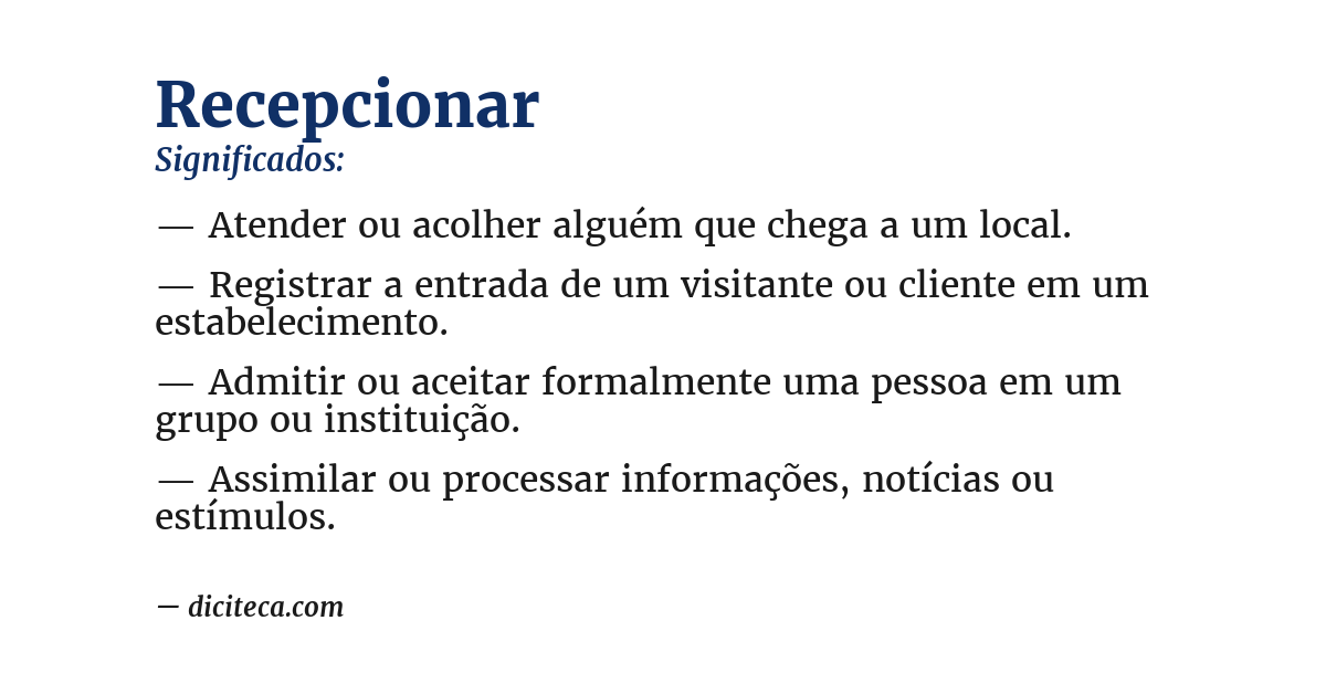 Significado de recepcionar