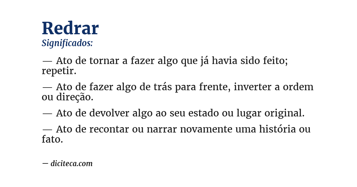 Significado de redrar