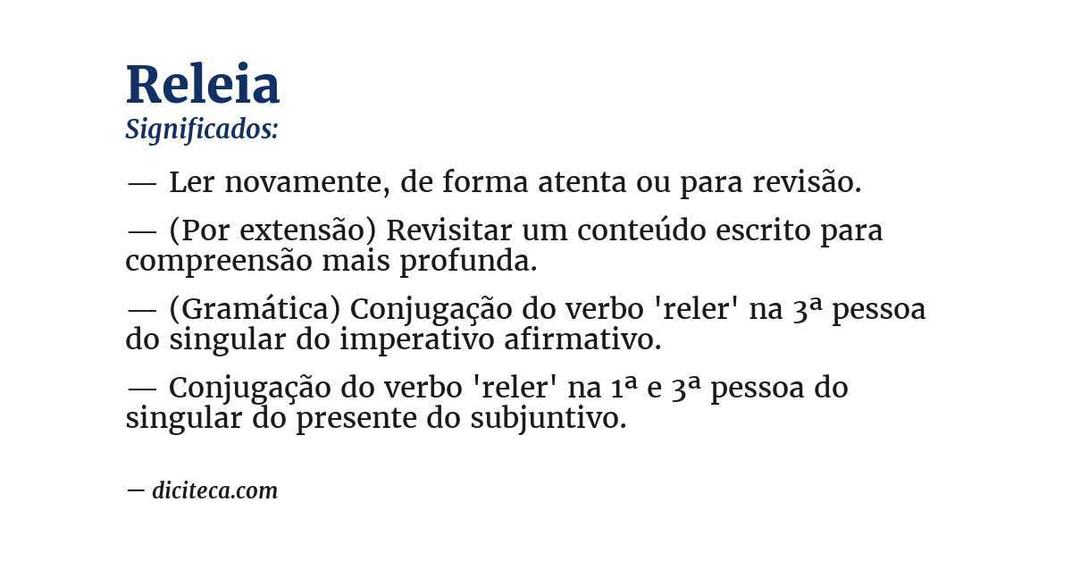 Significado de releia