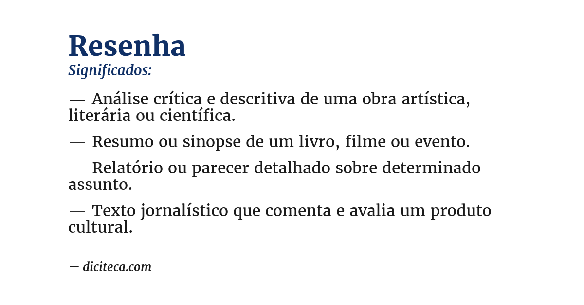 Significado de resenha