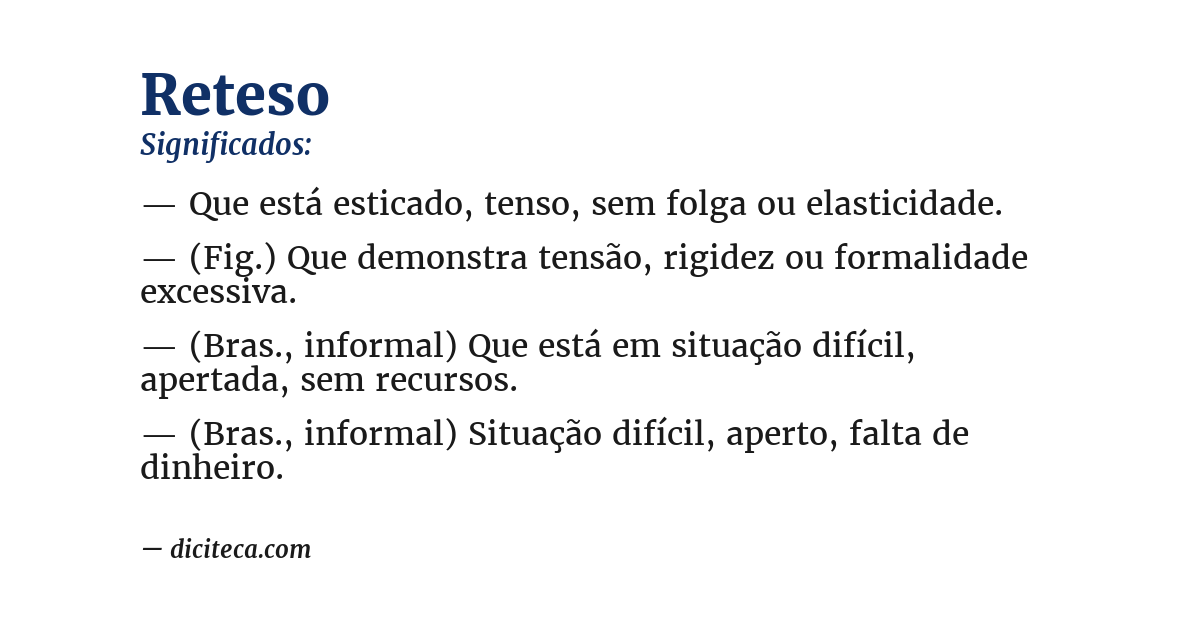 Significado de reteso