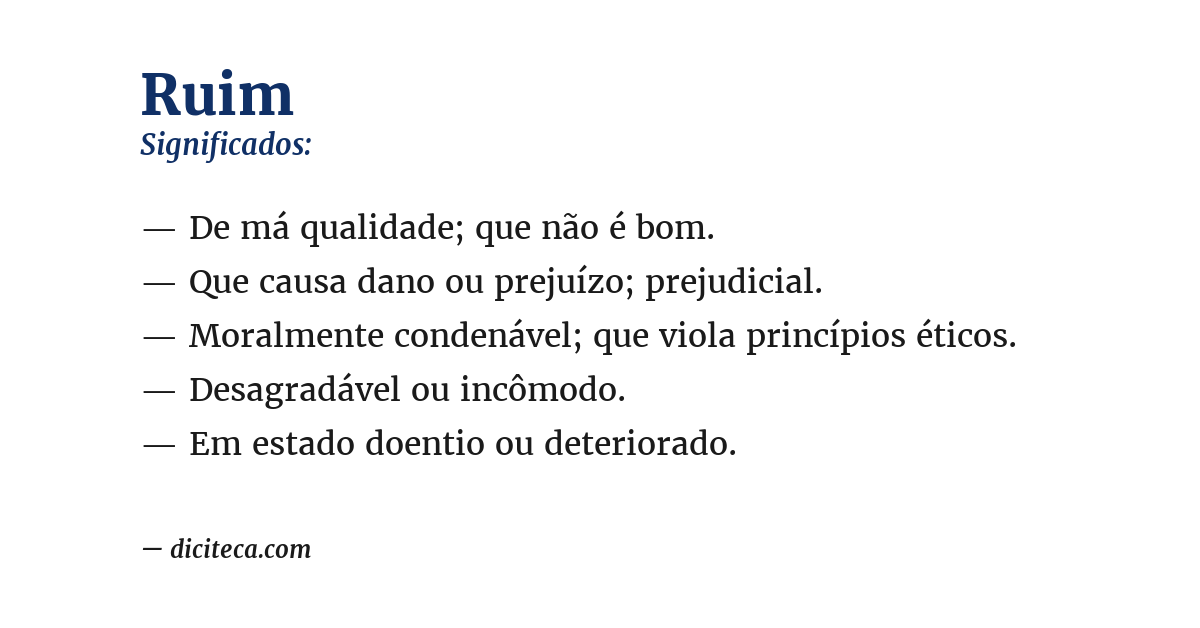 Significado de ruim