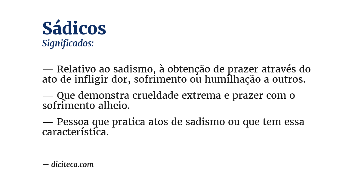Significado de sádicos