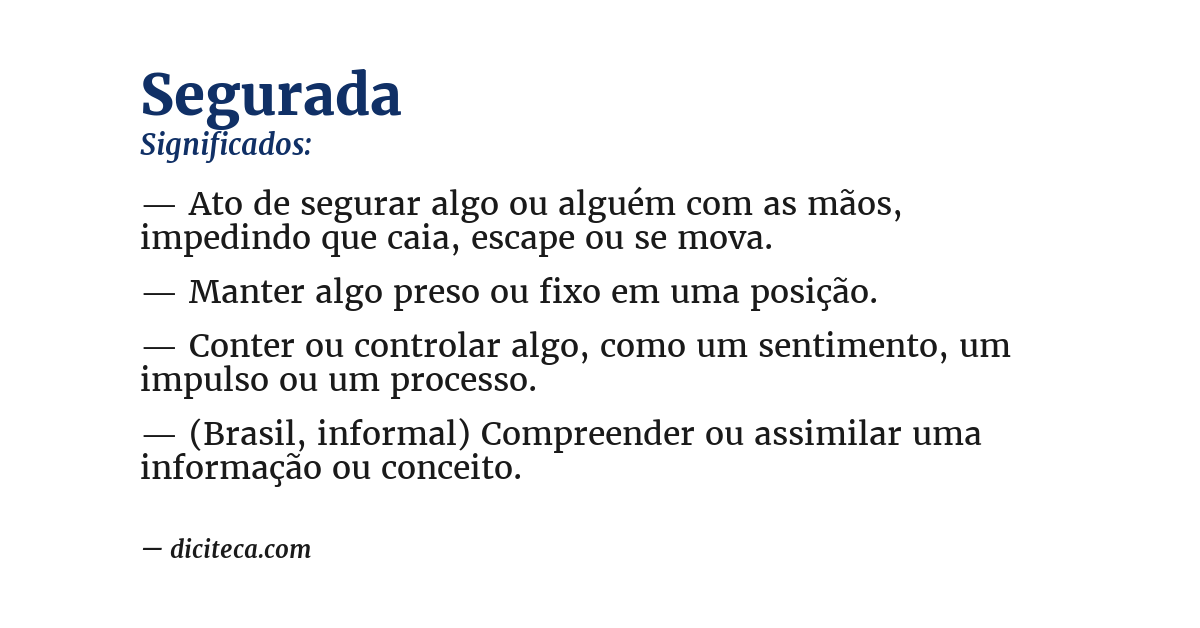 Significado de segurada