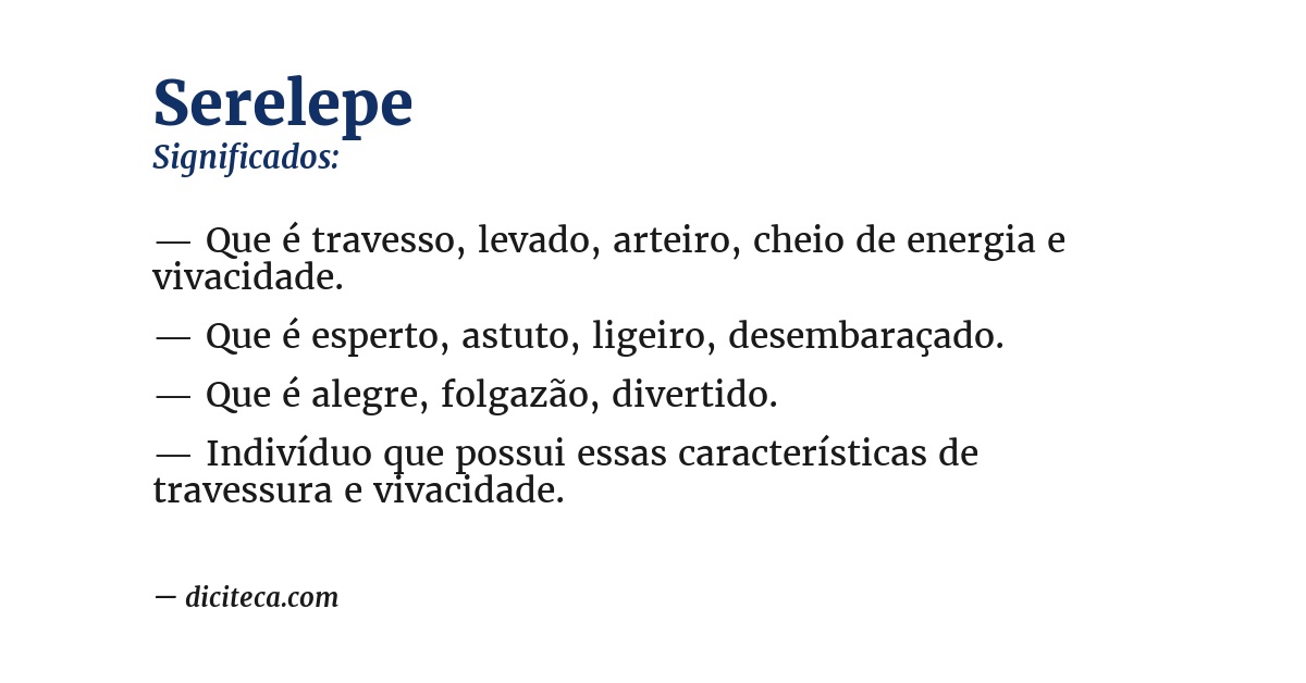 Significado de serelepe