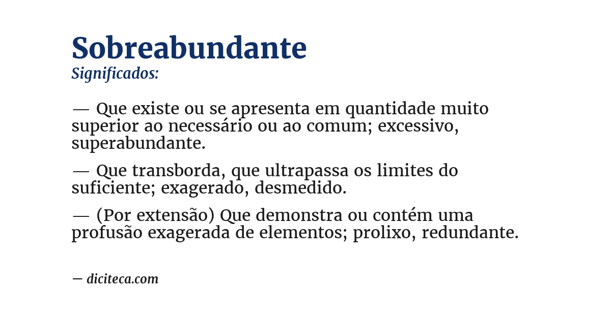 Significado de sobreabundante