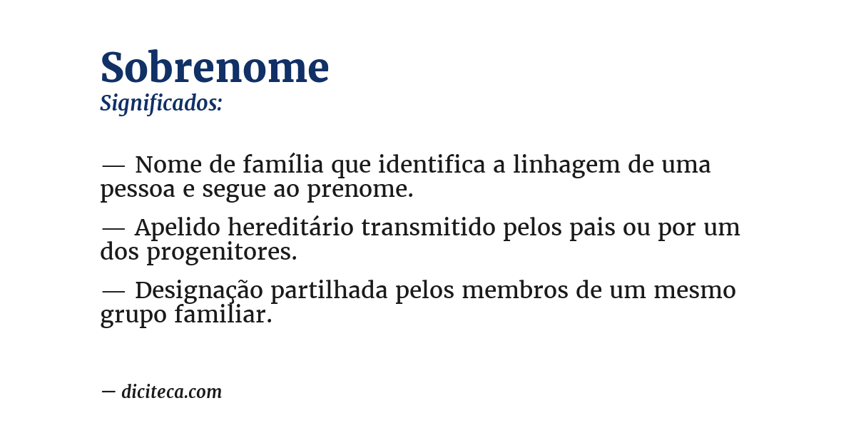 Significado de sobrenome