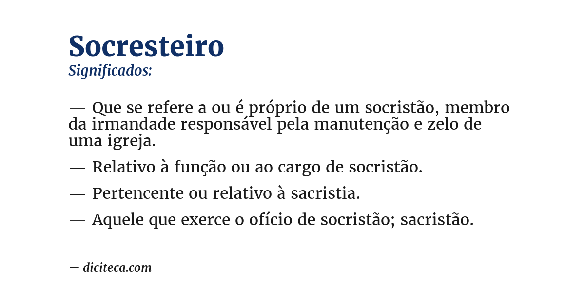 Significado de socresteiro