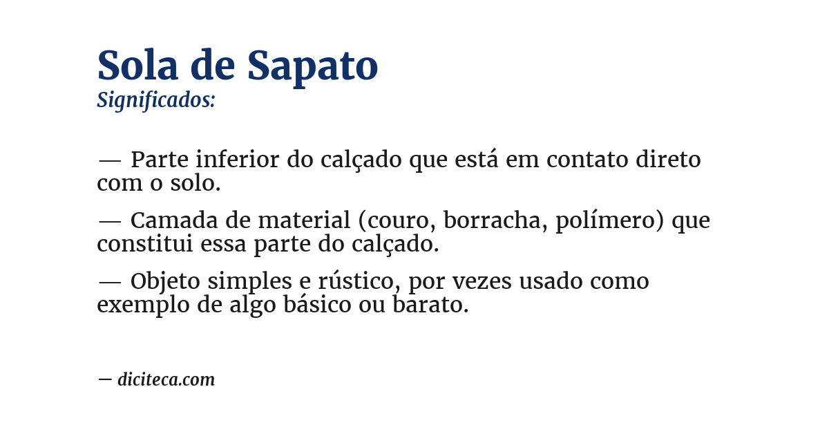 Significado de sola de sapato