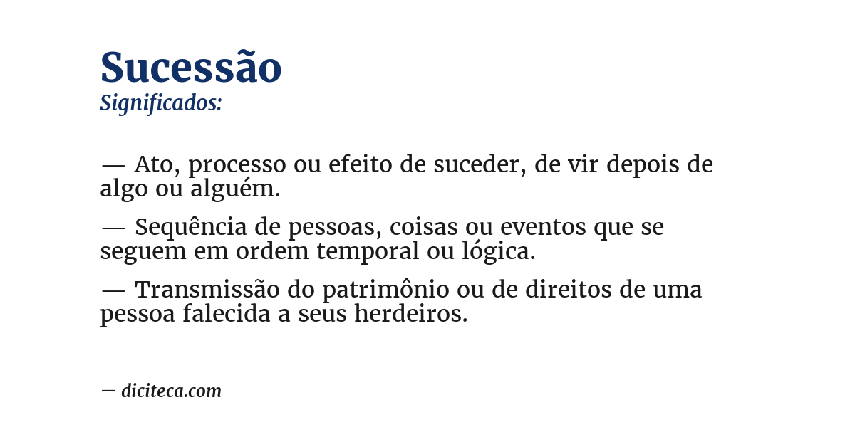 Significado de sucessão