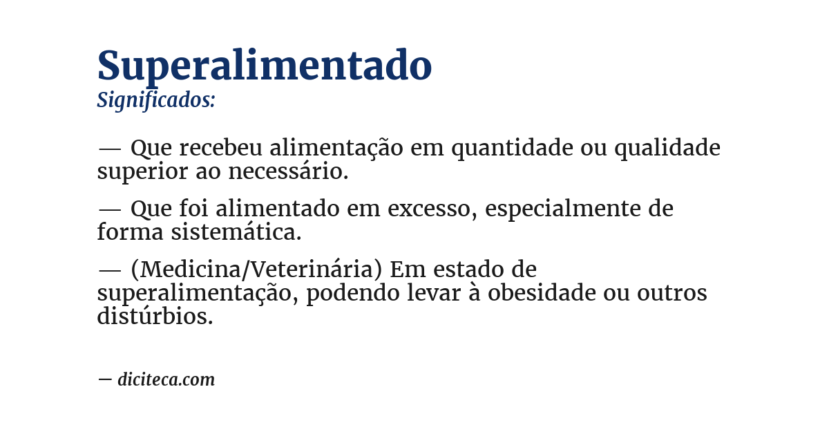 Significado de superalimentado