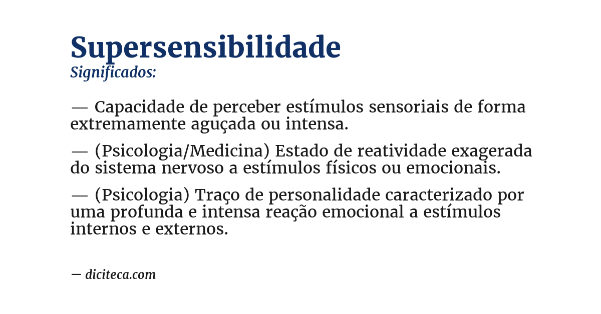 Significado de supersensibilidade
