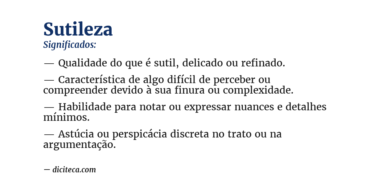 Significado de sutileza
