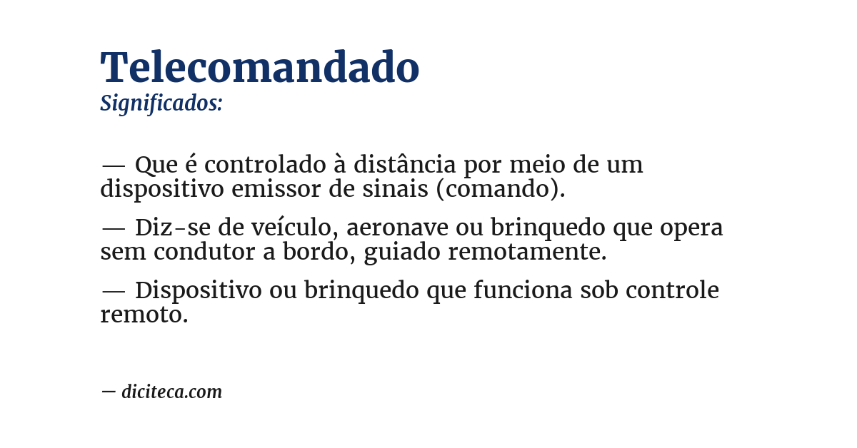 Significado de telecomandado