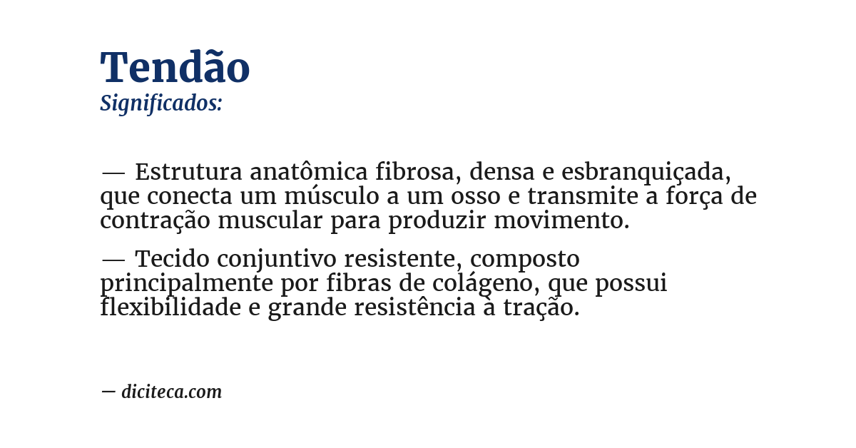 Significado de tendão
