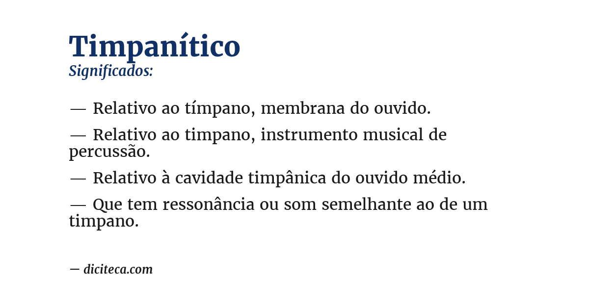 Significado de timpanítico
