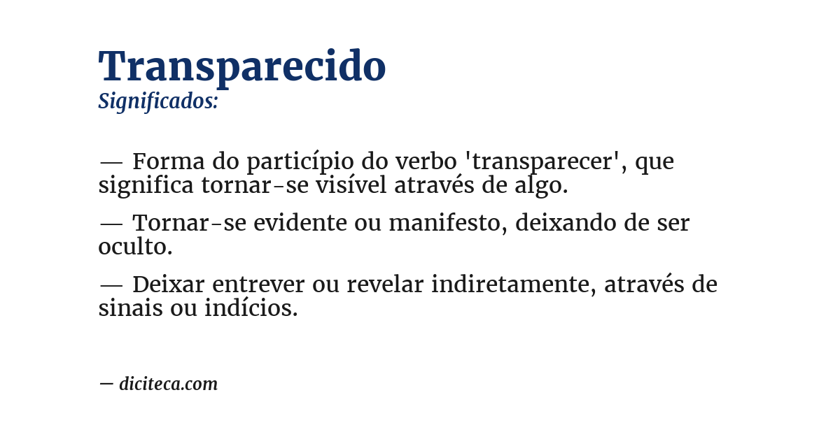 Significado de transparecido
