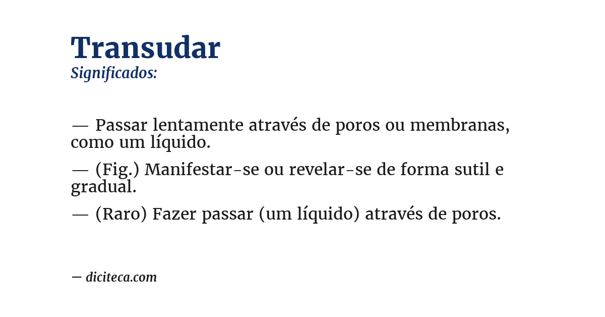 Significado de transudar