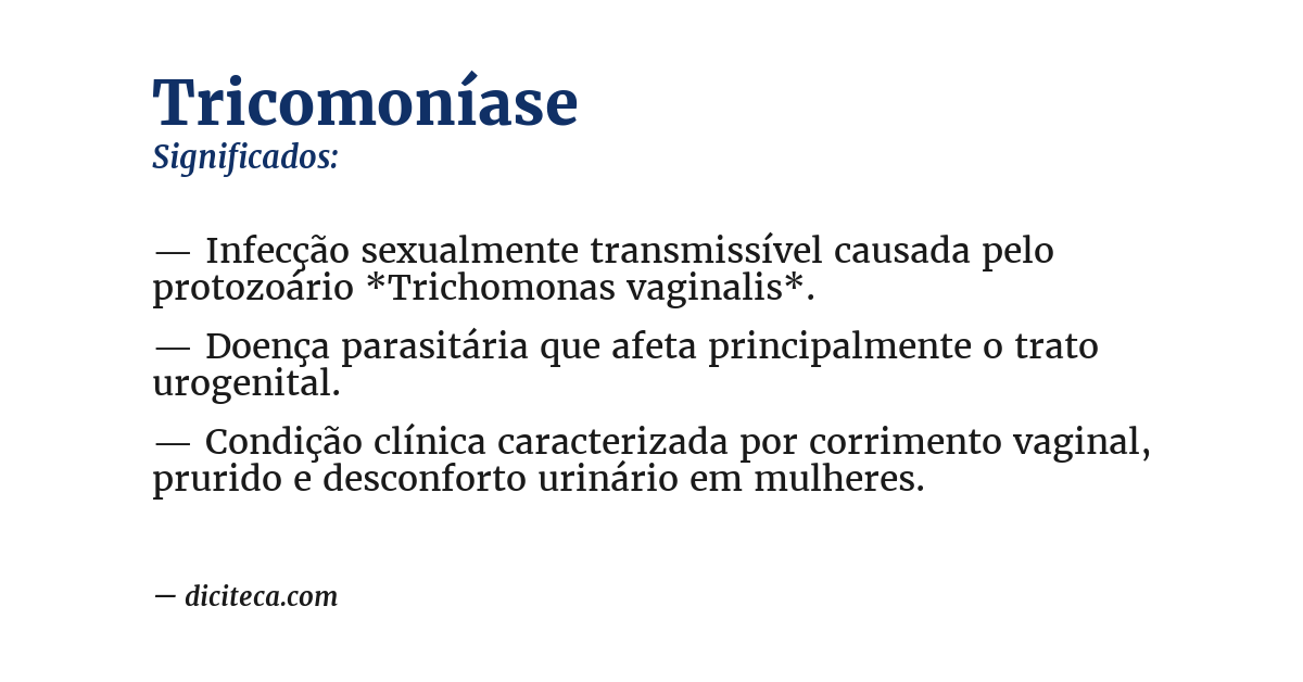 Significado de tricomoníase