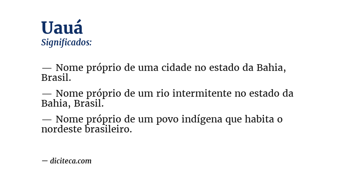 Significado de uauá