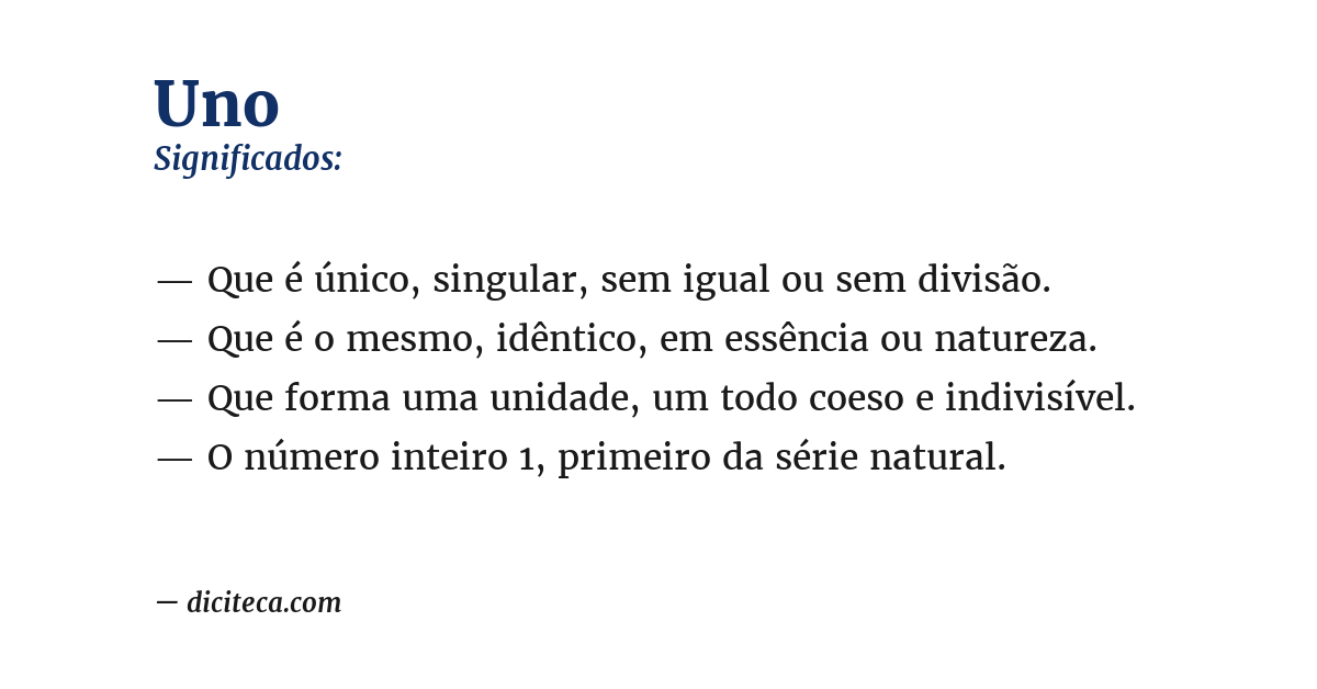 Significado de uno